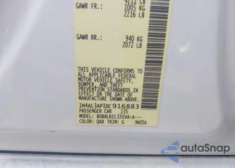 2013 Nissan Altima 2.5 S from USA, damaged, VIN 1N4AL3AP1DC916883